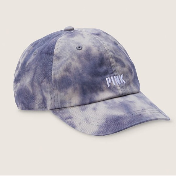 PINK Victoria's Secret Accessories - Vs Victorias Secret Pink Adjustable Baseball Hat Cap Grey Tint Tie Dye